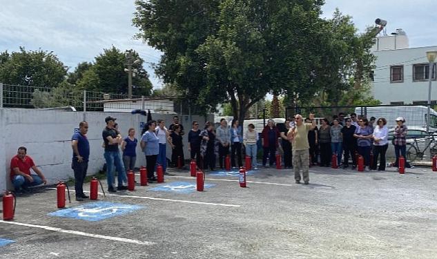 Bodrum Belediye AŞ personeline yangın müdahale konularında eğitim verildi