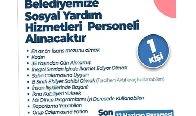 İnegöl Belediyesi Sosyal Yardım Hizmetleri Personeli Alacak