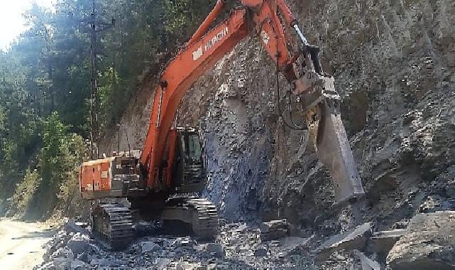 Alanya Beldibi yolunda asfalt hazırlığı sürüyor