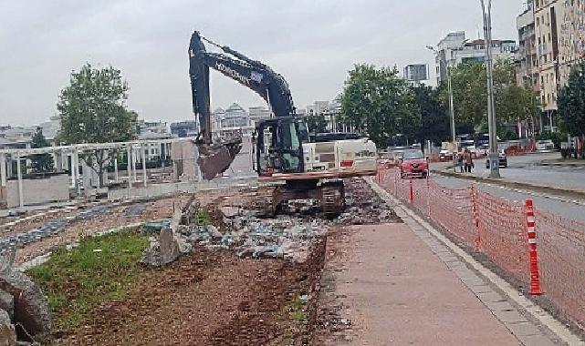 Milli İrade Meydanı’nda şerit genişletme çalışması