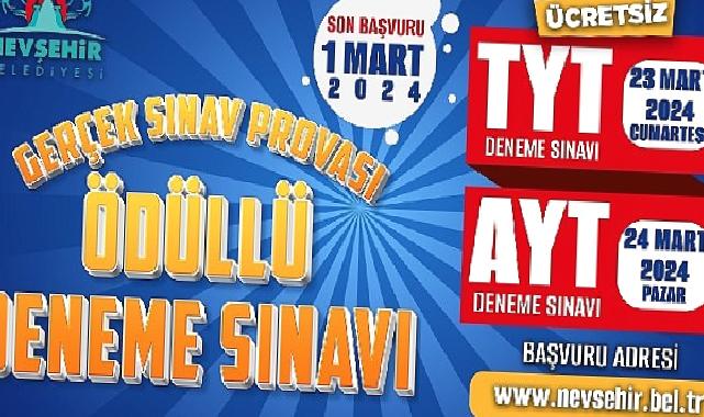 Nevşehir Belediyesi’nden TYT ve AYT sınavlarına hazırlanan gençler için gerçek sınav provası
