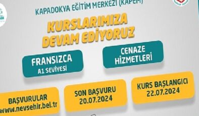 Nevşehir Belediyesi Kapadokya Eğitim Merkezi (KAPEM)’de açılacak olan Fransızca A1 ve Cenaze Hizmetleri kursları için kayıtlar başladı